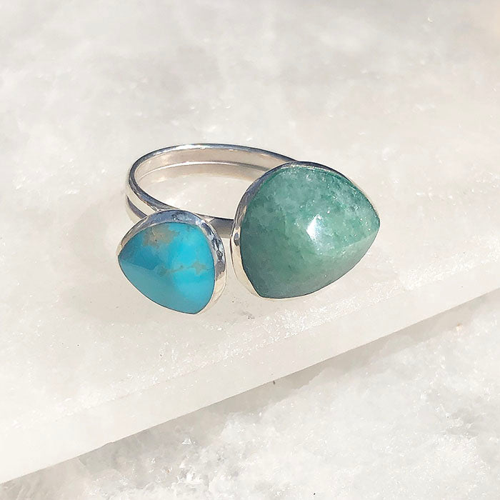 CRISTEL Aventurine  and  Turquoise stone RING