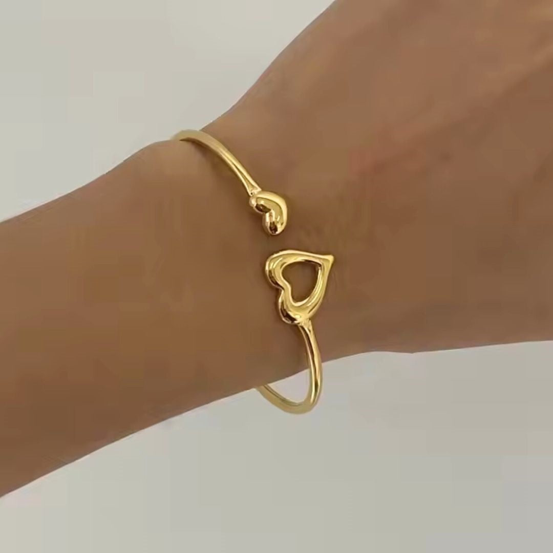 Josephine Heart Spring Bangle Bracelet