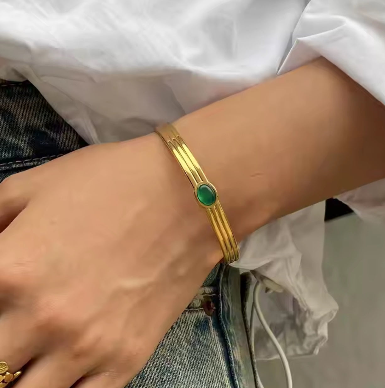 Céline Green Agate  Bracelet