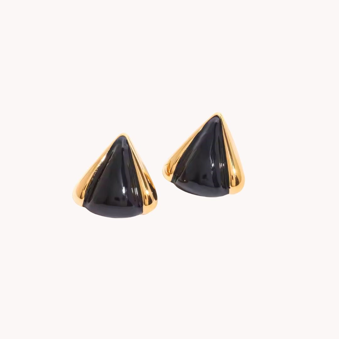 Eimear Black Triangle Earrings