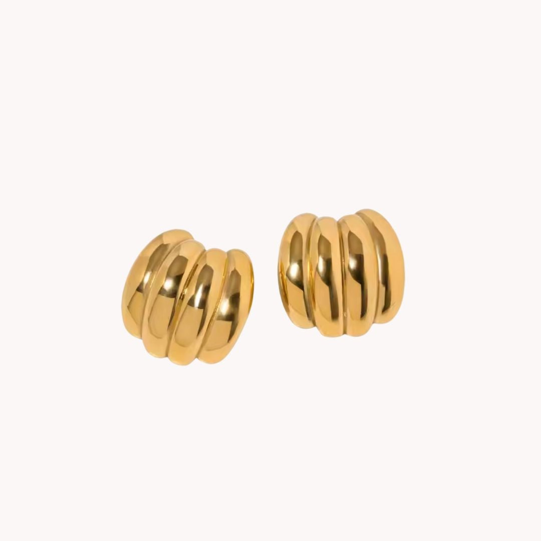 Lidia Banana Shaped Texture Stud Earrings