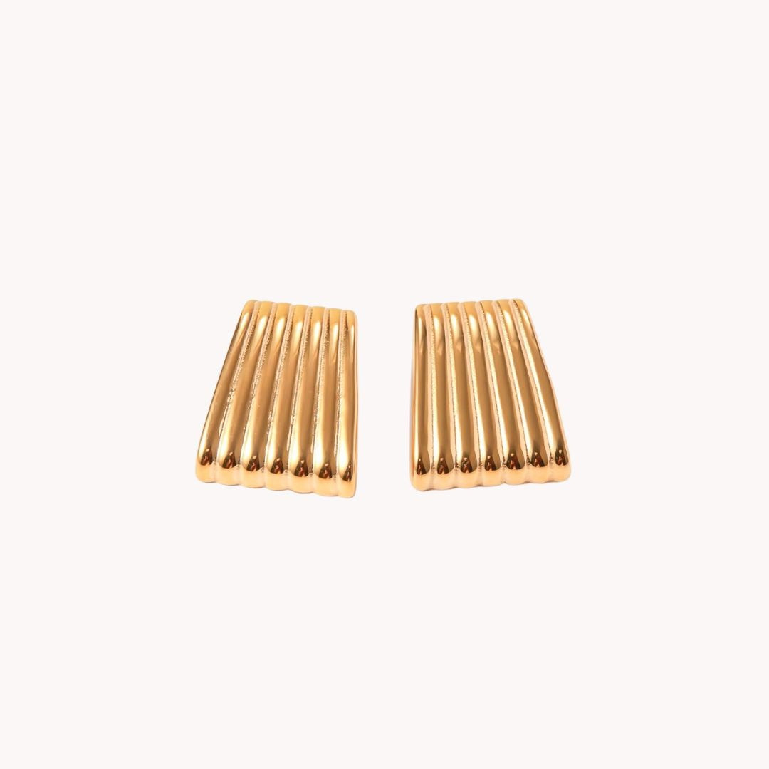 Jimena Statement Stainless Steel Rectangular  Earrings