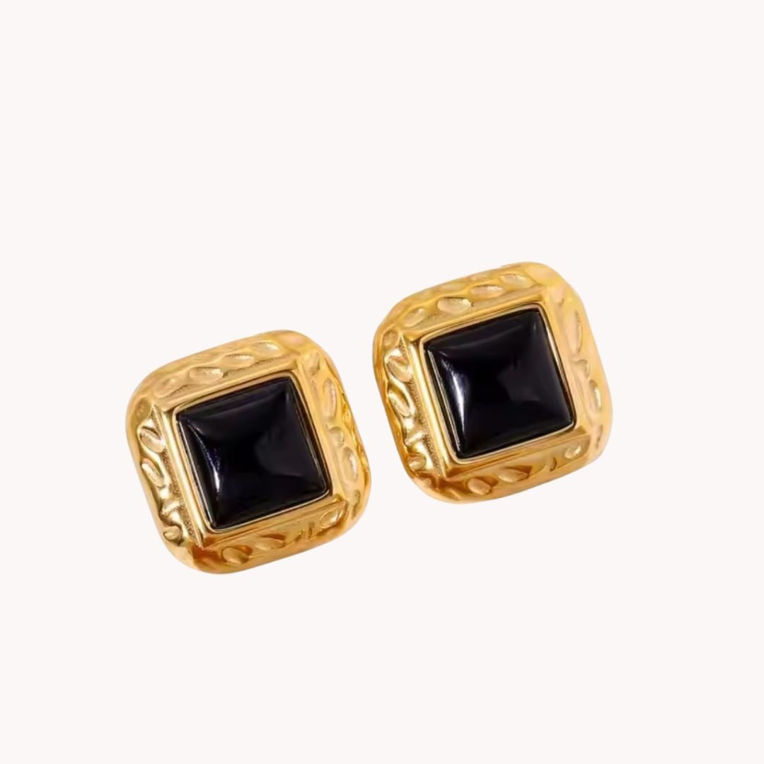 Gertrud  Black Agate Drop Earring