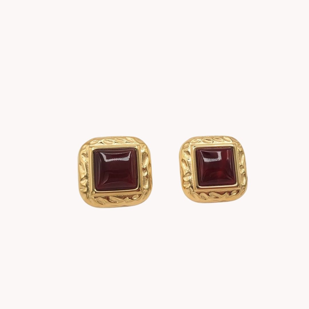 Laney Square-Shaped Gold Earrings