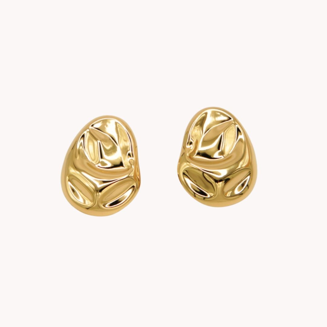 Treasa Oval Polished Hammer Earrings