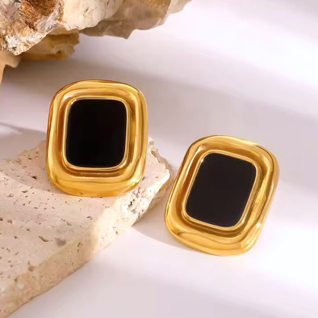 Bettina Rectangle Shape Stud Earrings