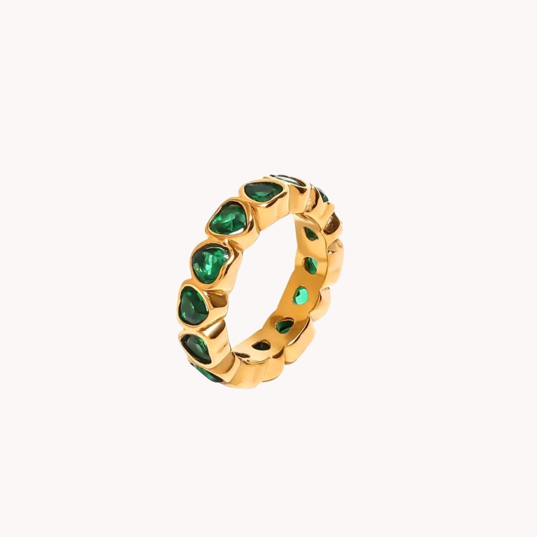 Maeve Heart Green Zirconia  Ring